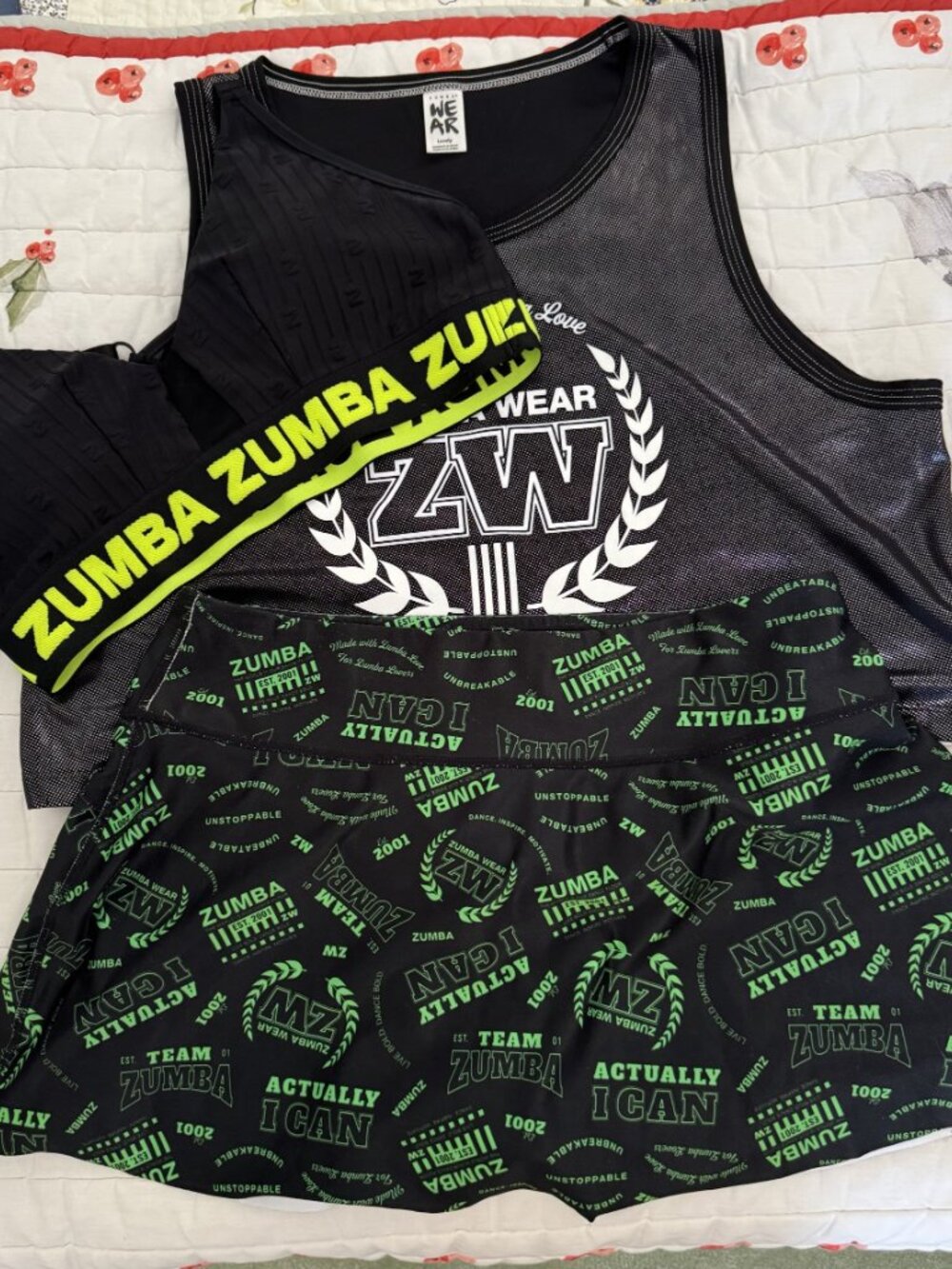 Zumba Outfit Tank Top, Bra & Skort